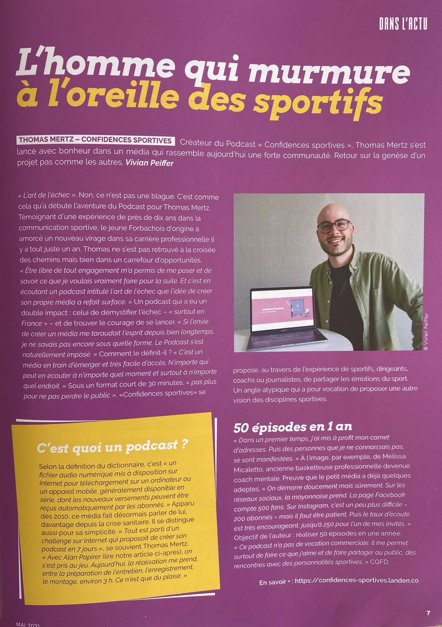 Article Moselle Sport - Confidences Sportives